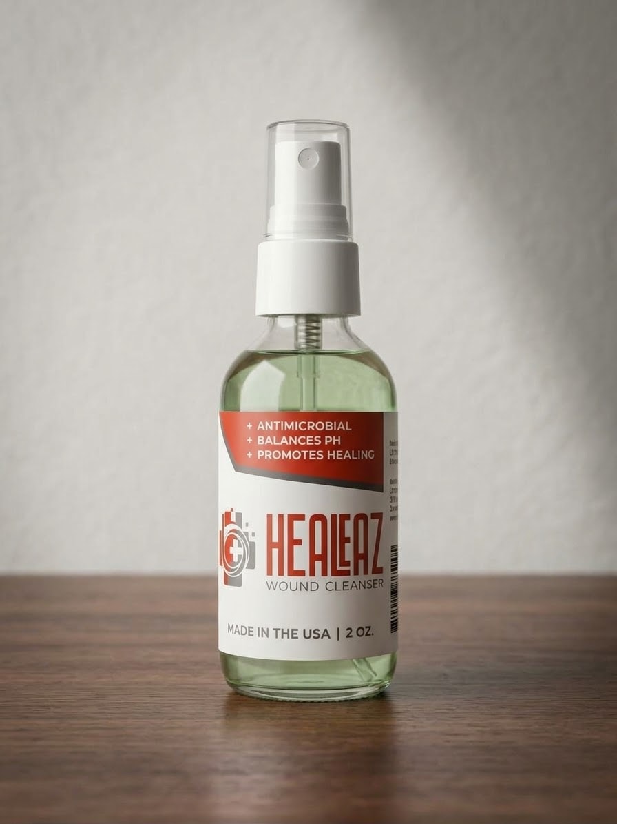 HEALEAZ antimicrobial wound cleanser 2oz spray bottle